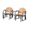 Perse Contemporary Rocking Chair Set, Oak Finish