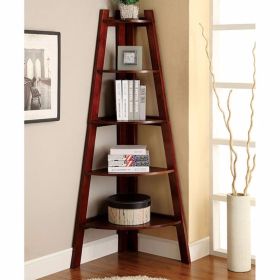 Lyss Contemporary Ladder Shelf In Cherry Finish