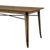 Rectangular Top Dining Table with Sculpted Metal Legs, Bronze and Brown