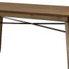 Rectangular Top Dining Table with Sculpted Metal Legs, Bronze and Brown