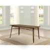 Rectangular Top Dining Table with Sculpted Metal Legs, Bronze and Brown
