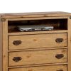 Cottage Style Wooden Media Chest with Three Drawers, Brown