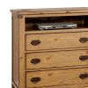 Cottage Style Wooden Media Chest with Three Drawers, Brown