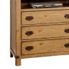 Cottage Style Wooden Media Chest with Three Drawers, Brown