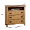 Cottage Style Wooden Media Chest with Three Drawers, Brown