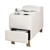 Kemina  Bonded Leather White Speaker Console