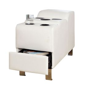 Kemina  Bonded Leather White Speaker Console