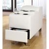 Kemina  Bonded Leather White Speaker Console