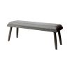 Fabric Upholstered Metal Bench with Angled Legs, Gray