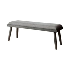 Fabric Upholstered Metal Bench with Angled Legs, Gray