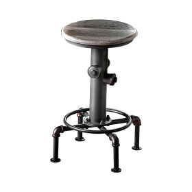 Fire Hydrant Shape Metal Counter Height Chair, Set of 2, Antique Black