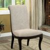 Fabric Upholstered Wooden Side Chair, Set of 2, Gray and Black