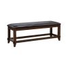 Meagan I Transitional Style Bench , Brown Cherry