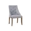 23 Inch Flannelette Dining Side Chair, Button Tufted, Set of 2, Gray