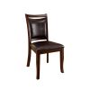 Woodside Transitional Side Chair With Padded Back and Seat, Expresso, Set of 2