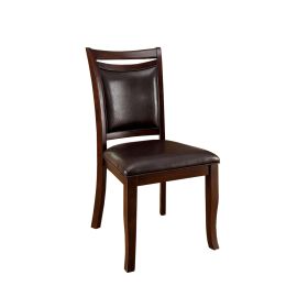 Woodside Transitional Side Chair With Padded Back and Seat, Expresso, Set of 2