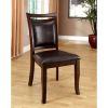 Woodside Transitional Side Chair With Padded Back and Seat, Expresso, Set of 2