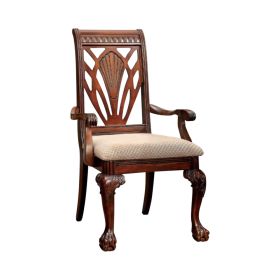 Petersburg I Traditional Arm Chair, Cherry Finish, Set of 2