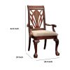 Petersburg I Traditional Arm Chair, Cherry Finish, Set of 2