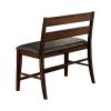 Dickinson II Cottage Counter Height Bench Dark Cherry Finish