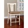 Sabrina Cottage Counter Height Chair Withfabric Cushion, Tan & White, Set of 2