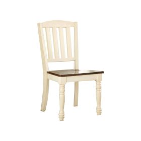 Harrisburg Cottage Side Chair, White & Dark Oak Finish, Set of 2