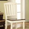 Harrisburg Cottage Side Chair, White & Dark Oak Finish, Set of 2