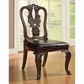 Bellagio Traditional Wooden Carving Side Chair, Set of 2