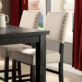 SANIA II Rustic Counter Height Chair, Antique Black Finish, Set of 2