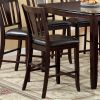 25 Inch Wood Dining Chair, Slatted Back, Leather Seats, Set of 2, Brown