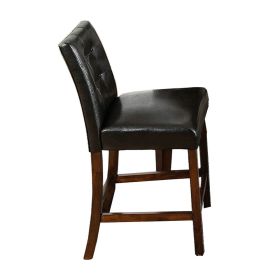 MARSTONE II Transitional Counter Height Chair, Brown Cherry & Black, Set of two