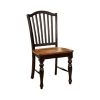 Mayville Cottage Side Chair Withwooden Seat, Black & Antique Oak Finsh, Set of 2