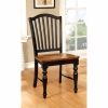 Mayville Cottage Side Chair Withwooden Seat, Black & Antique Oak Finsh, Set of 2