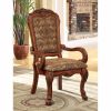 Medieve Traditional Arm Chair Seat, Antique Oak Finish, Set Of 2