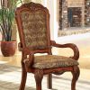 Medieve Traditional Arm Chair Seat, Antique Oak Finish, Set Of 2