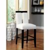 Luminar II Contemporary Counter Height Chair, White And Black Finish, Set of 2