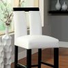 Luminar II Contemporary Counter Height Chair, White And Black Finish, Set of 2