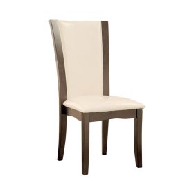 Manhattan I Contemporary Side Chair With White Pu, Set Of 2