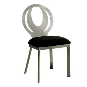 Orla Contemporary Side Chair With Black Microfabric Seat, Set of 2