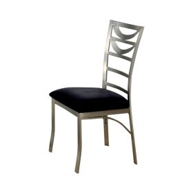 Roxo Contemporary Side Chair With Black Micro Fabric Cushion, Set of 2