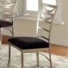 Roxo Contemporary Side Chair With Black Micro Fabric Cushion, Set of 2