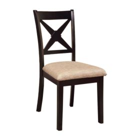 Liberta Transitional Side Chair, Fabric With black Finish, Set of 2