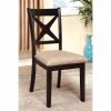 Liberta Transitional Side Chair, Fabric With black Finish, Set of 2