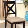 Liberta Transitional Side Chair, Fabric With black Finish, Set of 2