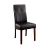 Bonneville I Contemporary Side Chair With Black Pu, Set of 2