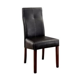 Bonneville I Contemporary Side Chair With Black Pu, Set of 2