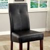 Bonneville I Contemporary Side Chair With Black Pu, Set of 2