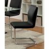 Lodia I Contemporary Side Chair With Black Pu, Set of 2