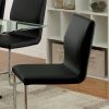 Lodia I Contemporary Side Chair With Black Pu, Set of 2
