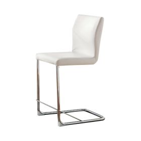 Lodia II Contemporary Counter Height Chair Withvwhite Pu, Set of 2